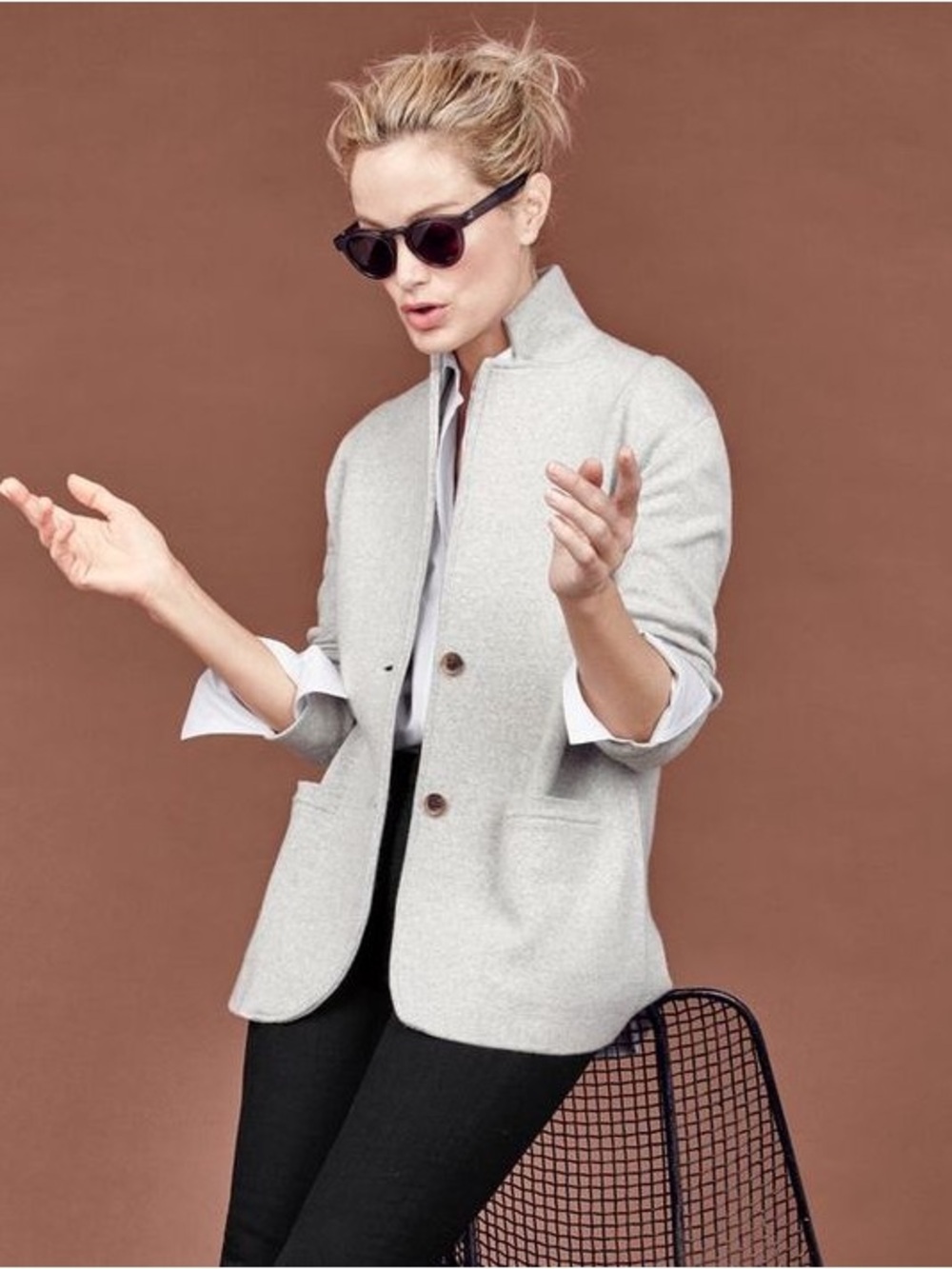 J Crew Grey Cotton Sweater Blazer, size XS